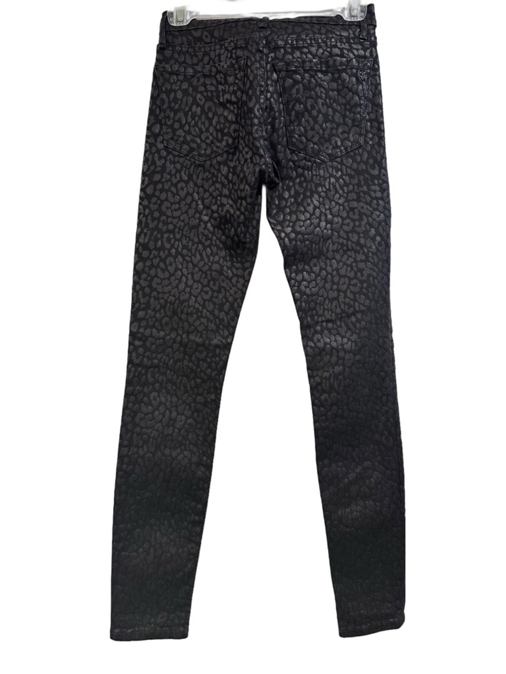 Black Orchid Gisele HighRise Super Skinny Black Leopard ShinyGray Textured Jeans - Picture 7 of 16
